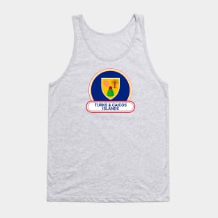 Turks and Caicos Islands Country Badge - Turks and Caicos Islands Flag Tank Top